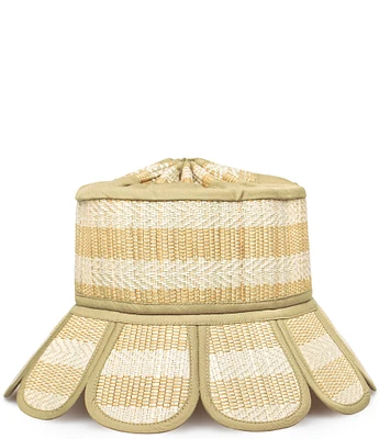 Lorna Murray Palm Beach Striped Manhattan Scallop Straw Sun Hat