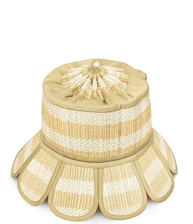 Lorna Murray Palm Beach Striped Manhattan Scallop Straw Sun  display picture 1