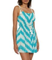 Lucky Brand Albuferia Tie Dye Gauze Scoop Neck Dress Swim Cover-Up