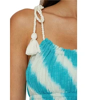 Lucky Brand Albuferia Tie Dye Gauze Scoop Neck Dress Swim Cover-Up