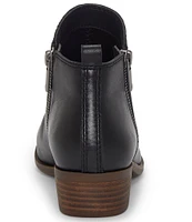 Lucky Brand Basel Smooth Leather Side Zip Block Heel Booties