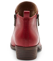 Lucky Brand Basel Smooth Leather Side Zip Block Heel Booties