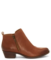 Lucky Brand Basel Smooth Leather Side Zip Block Heel Booties