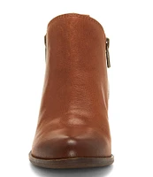 Lucky Brand Basel Smooth Leather Side Zip Block Heel Booties