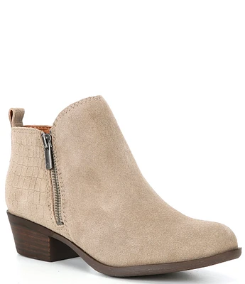 Lucky Brand Basel Suede Block Heel Booties