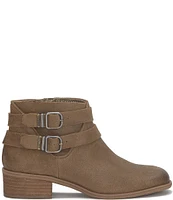 Lucky Brand Befind Distressed Leather Double Buckle Ankle Booties