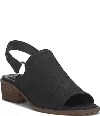 Lucky Brand Brittah Nubuck Suede Braided Slingback Sandals