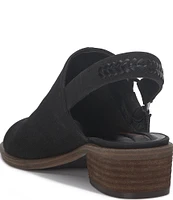 Lucky Brand Brittah Nubuck Suede Braided Slingback Sandals