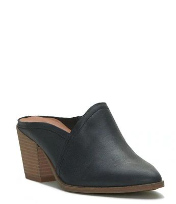 Lucky Brand Bryanna Leather Block Heel Mules