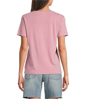 Lucky Brand Celestial Floral Butterfly Crew Neck Short Sleeve Tee Shirt