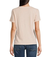 Lucky Brand Celestial Framed Sun Front Print Classic Crew Neck Short Sleeve Tee