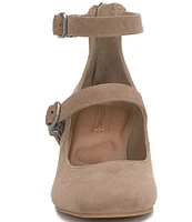 Lucky Brand Cemli Double Buckle Strap Suede Pumps