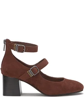 Lucky Brand Cemli Double Buckle Strap Suede Pumps