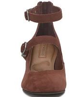 Lucky Brand Cemli Double Buckle Strap Suede Pumps