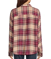 Lucky Brand Cloud Plaid Boyfriend Flannel Button-Front Shirt