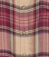 Lucky Brand Cloud Plaid Boyfriend Flannel Button-Front Shirt