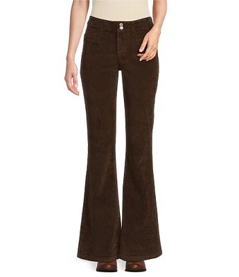 Lucky Brand Corduroy Stevie Flare High Rise Seamed Pants