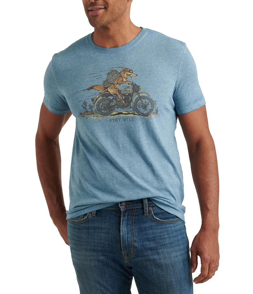 Lucky Brand Coyote Biker Burnout Short-Sleeve Graphic T-Shirt