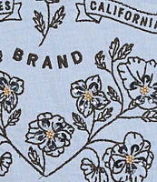Lucky Brand Crew Neck Short Sleeve Floral Graphic Top