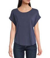 Lucky Brand Scoop Neck Short Sleeve Slouchy Round Hem T-Shirt