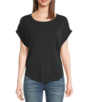 Lucky Brand Scoop Neck Short Sleeve Slouchy Round Hem T-Shirt