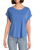 Lucky Brand Scoop Neck Short Sleeve Slouchy Round Hem T-Shirt