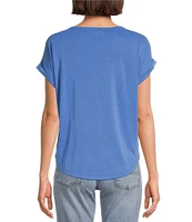 Lucky Brand Scoop Neck Short Sleeve Slouchy Round Hem T-Shirt