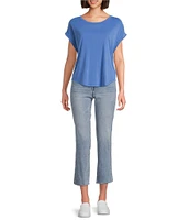 Lucky Brand Scoop Neck Short Sleeve Slouchy Round Hem T-Shirt