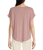 Lucky Brand Scoop Neck Short Sleeve Slouchy Round Hem T-Shirt