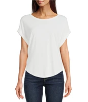 Lucky Brand Scoop Neck Short Sleeve Slouchy Round Hem T-Shirt