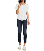 Lucky Brand Scoop Neck Short Sleeve Slouchy Round Hem T-Shirt