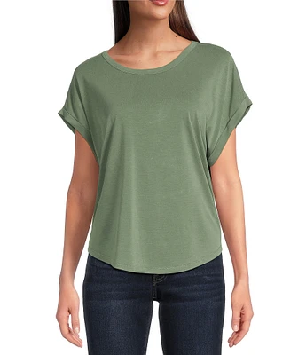 Lucky Brand Scoop Neck Short Sleeve Slouchy Round Hem T-Shirt