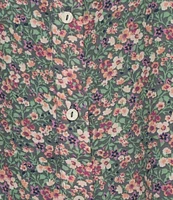 Lucky Brand Floral Print Pleated-Back Collared Button-Down Shirt