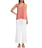 Lucky Brand Gauze High Rise Wide Leg Pants