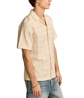 Lucky Brand Geometric Short Sleeve Button-Front Shirt