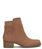 Lucky Brand Hirsi Leather Low Stack Heel Booties