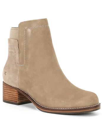 Lucky Brand Hirsi Leather Low Stack Heel Booties