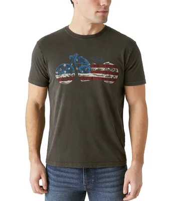 Lucky Brand Jeans Flag Bike Short-Sleeve Graphic T-Shirt