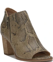 Lucky Brand Joseleen Snake Print Leather Double Zip Shooties