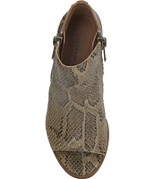 Lucky Brand Joseleen Snake Print Leather Double Zip Shooties