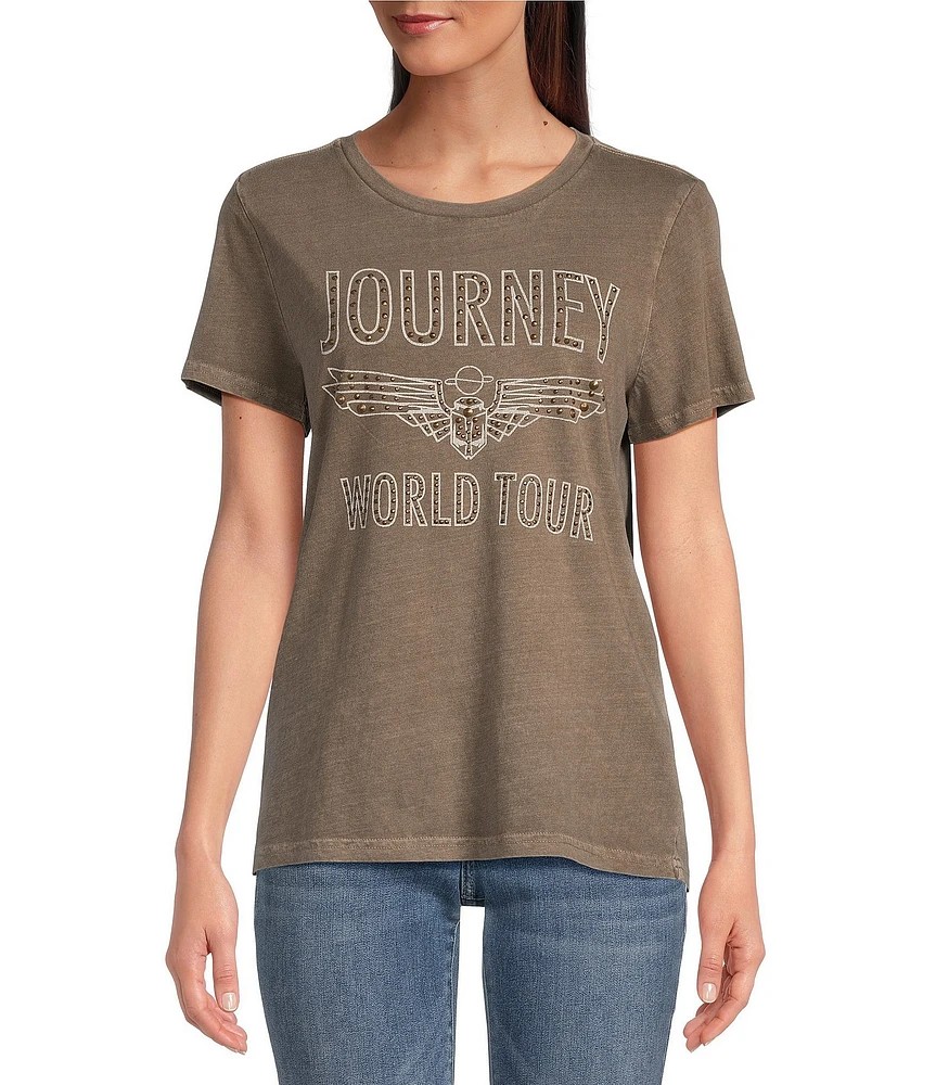 Lucky Brand Journey World Tour Classic Crew Neck Short Sleeve Tee Shirt