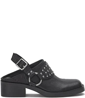 Lucky Brand Kalv Leather Studded Harness Moto Sling Clogs