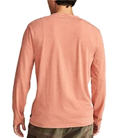 Lucky Brand Long Sleeve Burnout Notch Henley Shirt