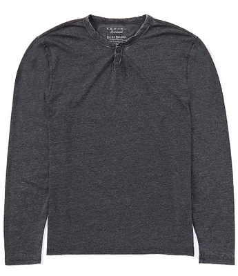 Lucky Brand Long Sleeve Burnout Notch Henley Shirt