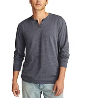 Lucky Brand Long Sleeve Burnout Notch Henley Shirt