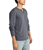 Lucky Brand Long Sleeve Burnout Notch Henley Shirt