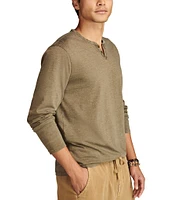 Lucky Brand Long Sleeve Burnout Notch Henley Shirt