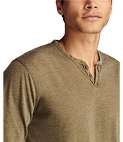 Lucky Brand Long Sleeve Burnout Notch Henley Shirt