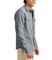 Lucky Brand Long Sleeve Mesa Western Inspired Striped Linen-Blend Shirt