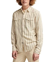 Lucky Brand Long Sleeve Mesa Western Inspired Striped Linen-Blend Shirt